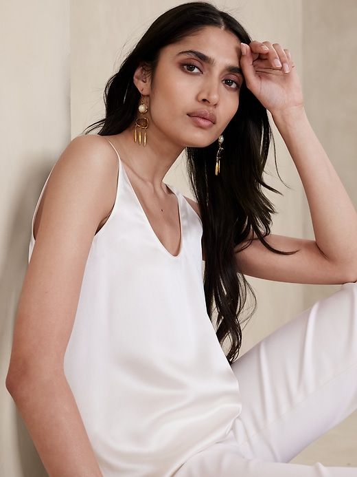 Alina Double Dangle Earrings Smokey Quartz | Aureus + Argent sold by Banana Republic product image thumbnail 2