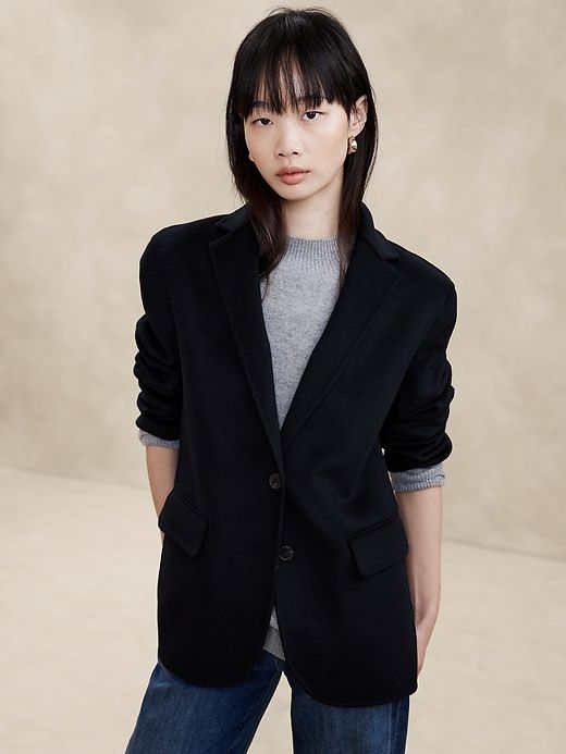 Nelli Oversized Double-Faced Blazer sold by Banana Republic