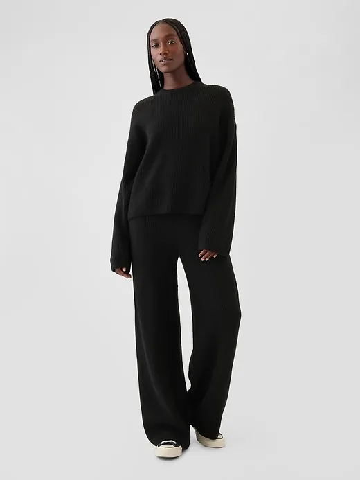 CashSoft Shaker-Stitch Crewneck Sweater sold by GAP product image thumbnail 3