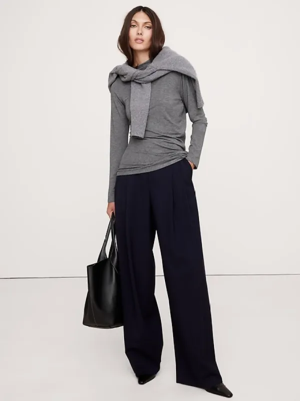 Luxe Wool-Blend Asymmetrical Top sold by Banana Republic