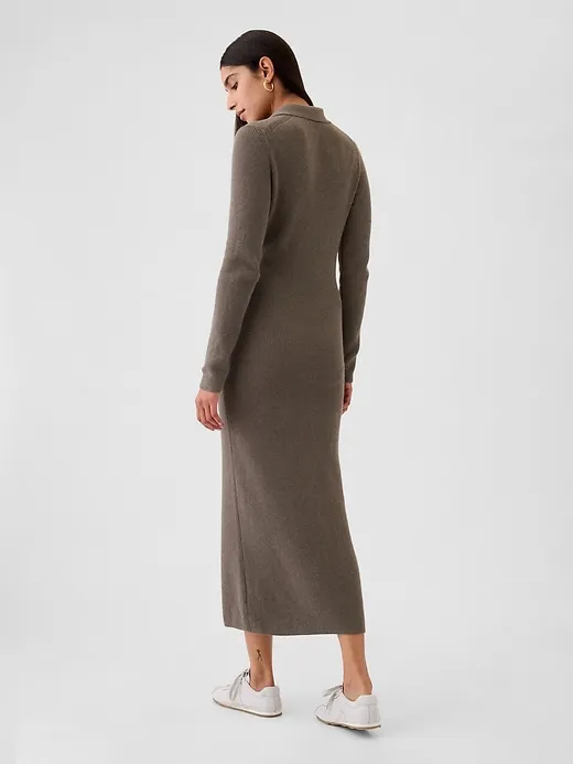 CashSoft Rib Midi Polo Sweater Dress sold by GAP product image thumbnail 2