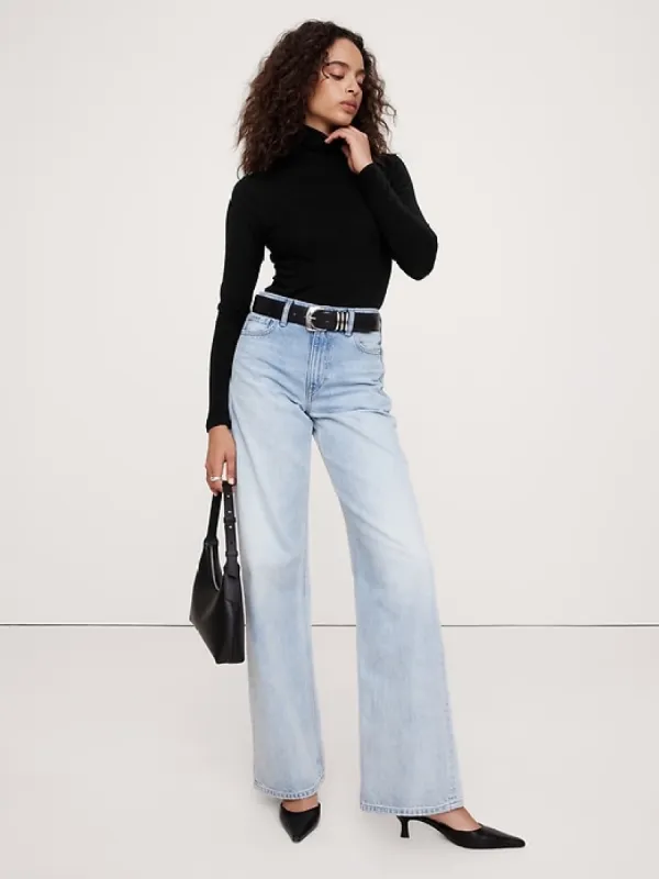 Wool-Blend Turtleneck T-Shirt sold by Banana Republic