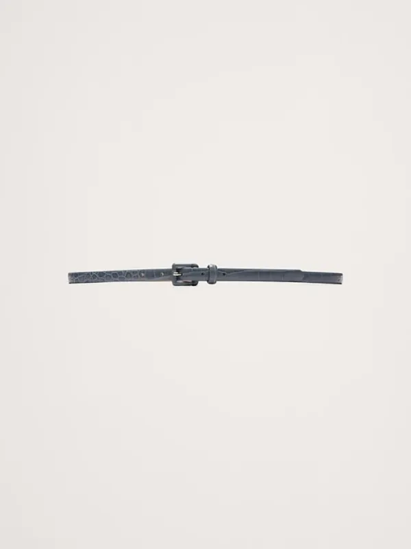 Embossed Leather Skinny Belt sold by Banana Republic