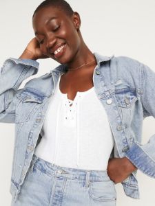 Classic Ripped Non-Stretch Jean Jacket for Women sold by GAP