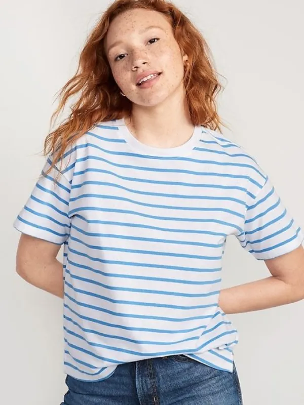 Vintage Striped Drop Shoulder T-Shirt for Women sold by GAP