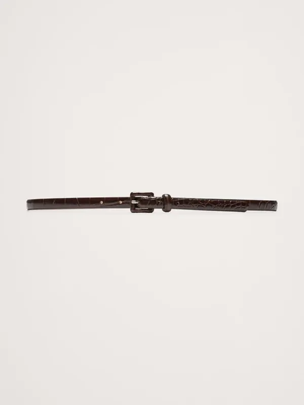 Embossed Leather Skinny Belt sold by Banana Republic