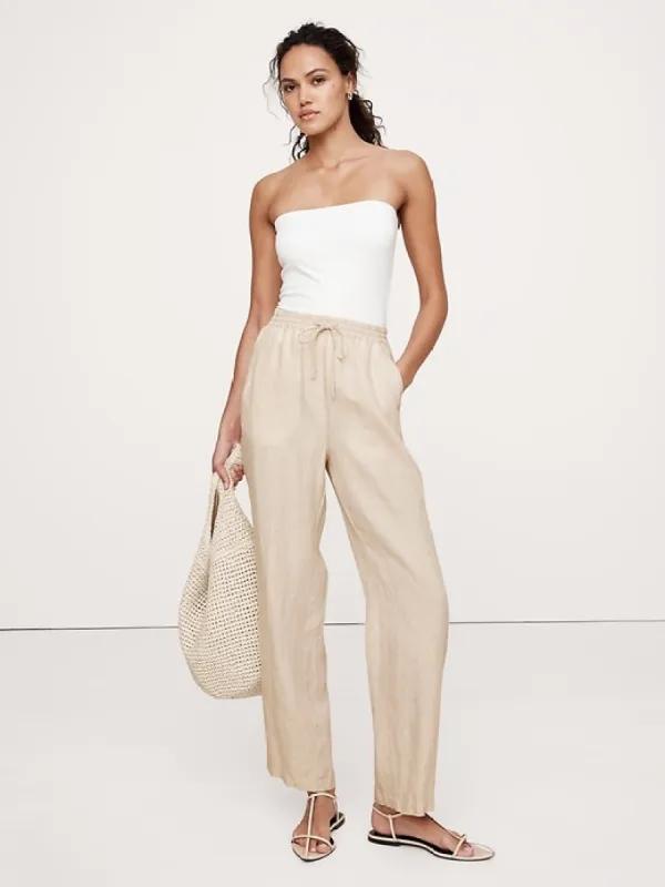 Linen Pull-On Ankle Pant made by Banana Republic