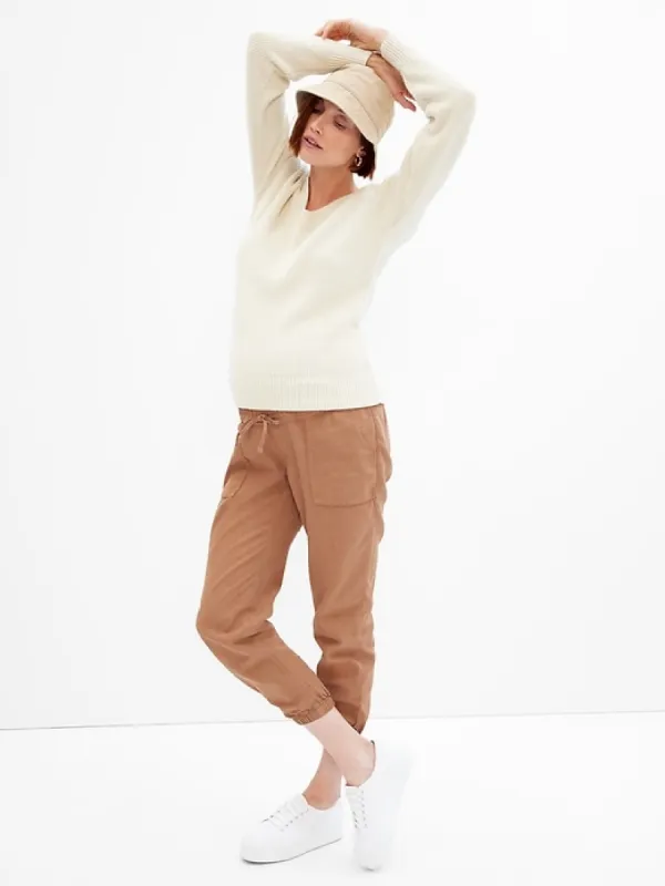 Maternity TENCEL™ Full Panel Utility Joggers sold by GAP