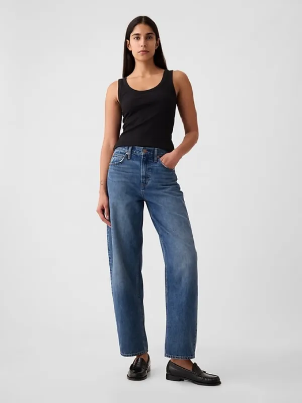 High Rise Barrel Jeans sold by GAP