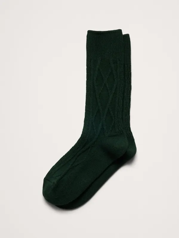 Cable-Knit Sock with Cashmere made by Banana Republic