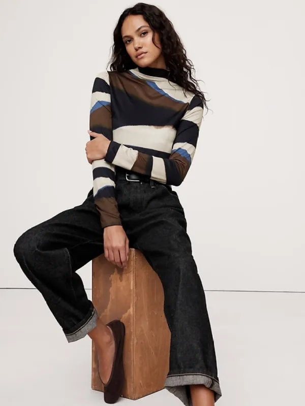 Stretch-Jersey Turtleneck Top sold by Banana Republic