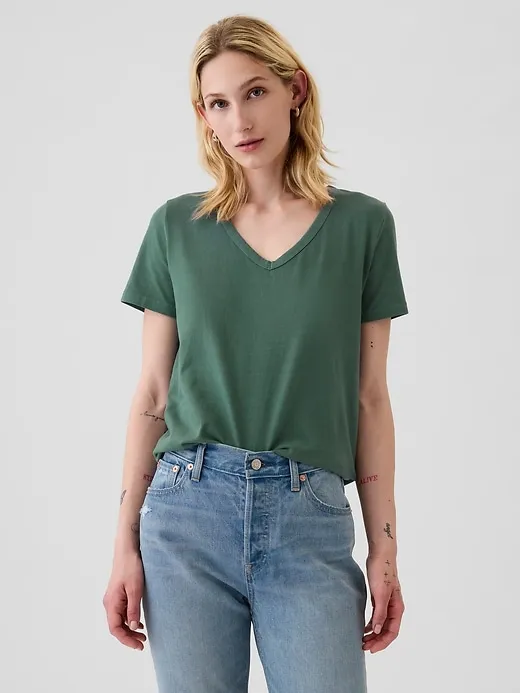 Organic Cotton Vintage V-Neck T-Shirt sold by GAP