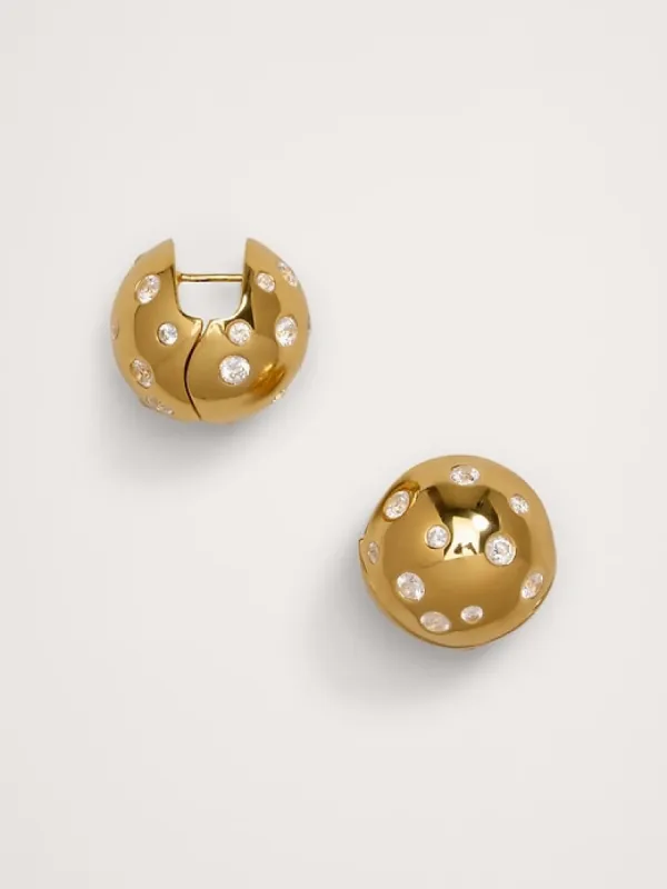 Crystal Dome Huggie Hoop Earrings sold by Banana Republic