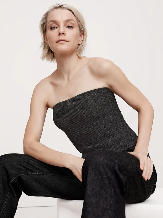 Sculpted Ribbed Strapless Top sold by Banana Republic product image thumbnail 3