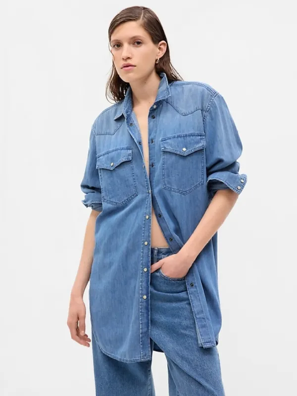 Organic Cotton Western Denim Tunic made by GAP