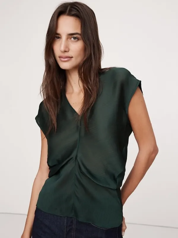 Crinkle Satin Top sold by Banana Republic