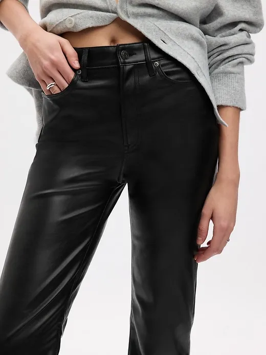High Rise Vegan Leather '70s Flare Pants sold by GAP product image thumbnail 3