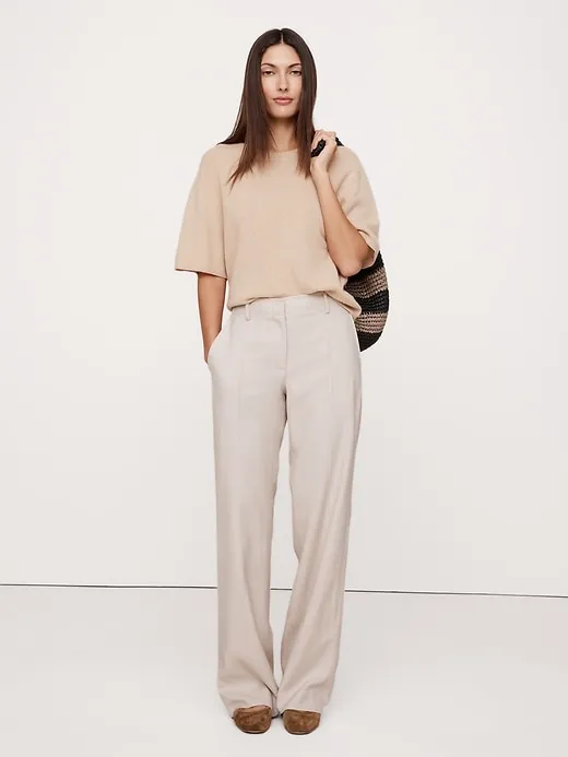 Mid-Rise Wide-Leg Pant sold by Banana Republic