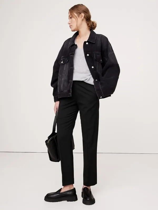 High-Rise Slim Italian Wool Ankle Pant sold by Banana Republic