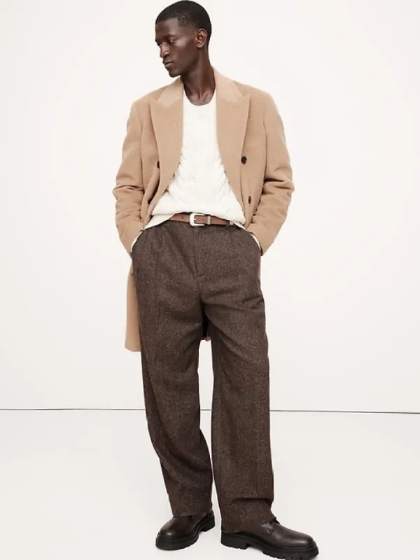 Signature Italian Herringbone Wide-Leg Pant sold by Banana Republic