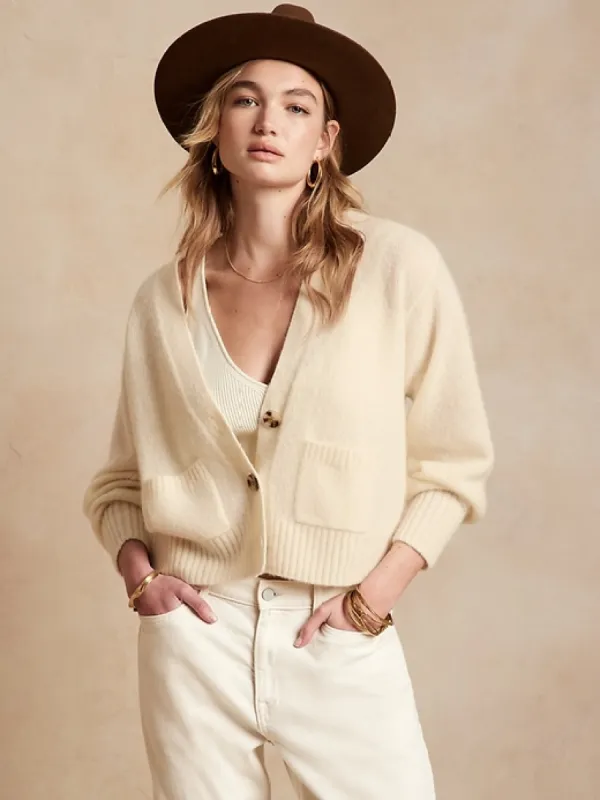 Lilla Brushed Cashmere Cardigan sold by Banana Republic