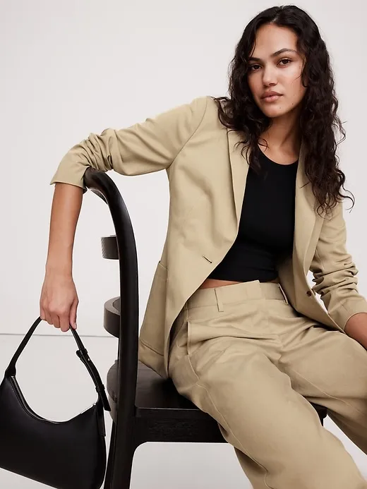 Relaxed Drapey Belted Blazer sold by Banana Republic