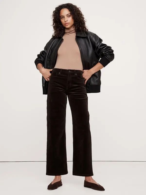 Ultra High-Rise Wide-Leg Crop Corduroy Pant sold by Banana Republic