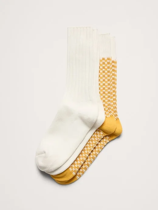 Cotton-Blend Crew Sock 2-Pack sold by Banana Republic