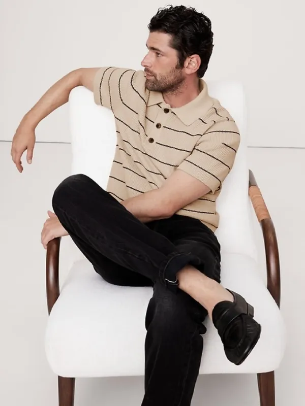 Cotton-Blend Sweater Polo sold by Banana Republic