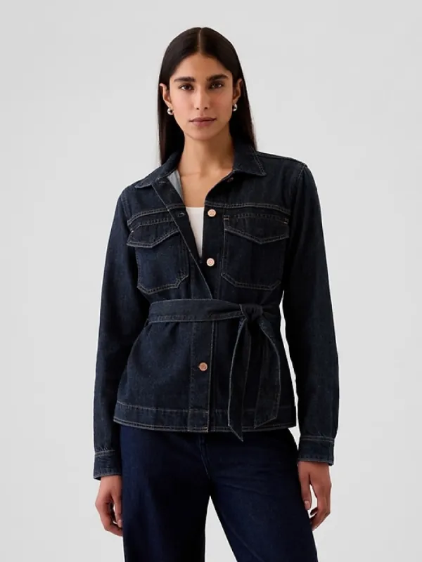 UltraSoft Denim Belted Jacket sold by GAP