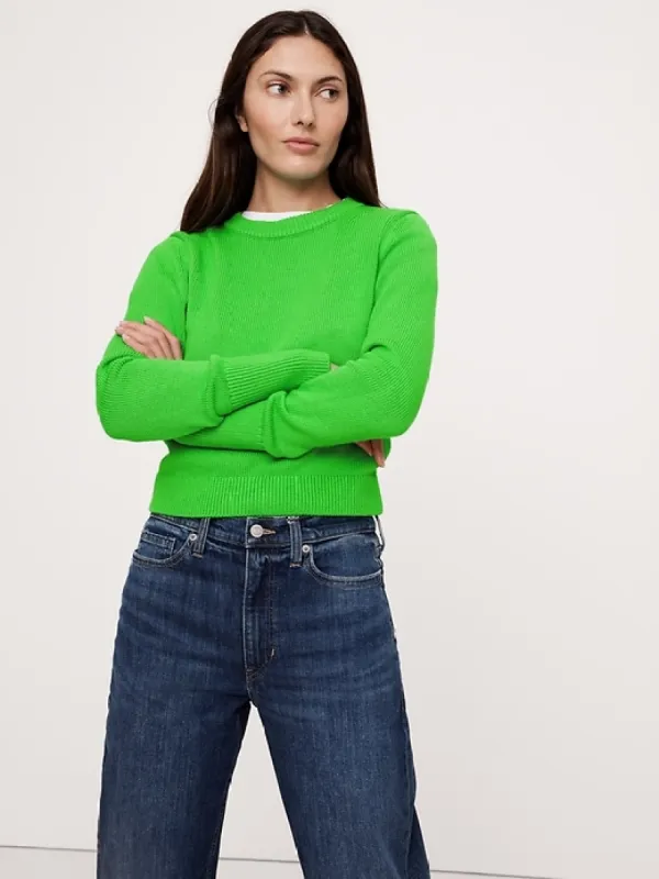 Cotton-Silk Crew-Neck Sweater sold by Banana Republic