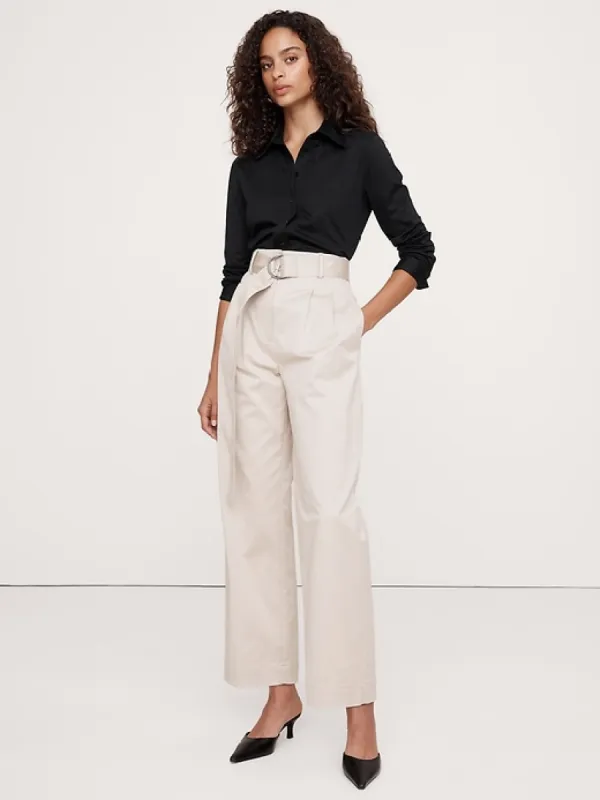Silky Cotton Long-Sleeve Button-Down Shirt sold by Banana Republic
