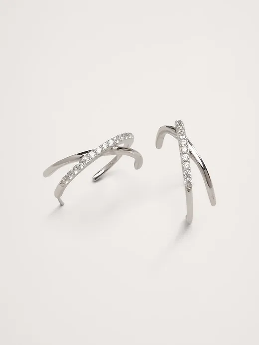 Pavé Crossover Earrings Aureus + Argent sold by Banana Republic product image thumbnail 2