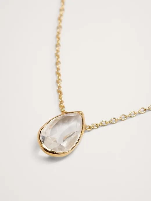 Teardrop Crystal Pendant Necklace Aureus + Argent sold by Banana Republic product image thumbnail 3
