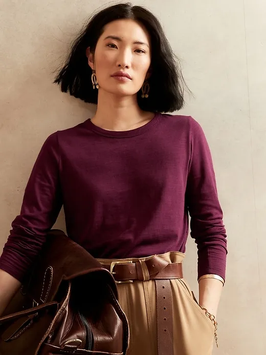 Slub Long-Sleeve T-Shirt sold by Banana Republic