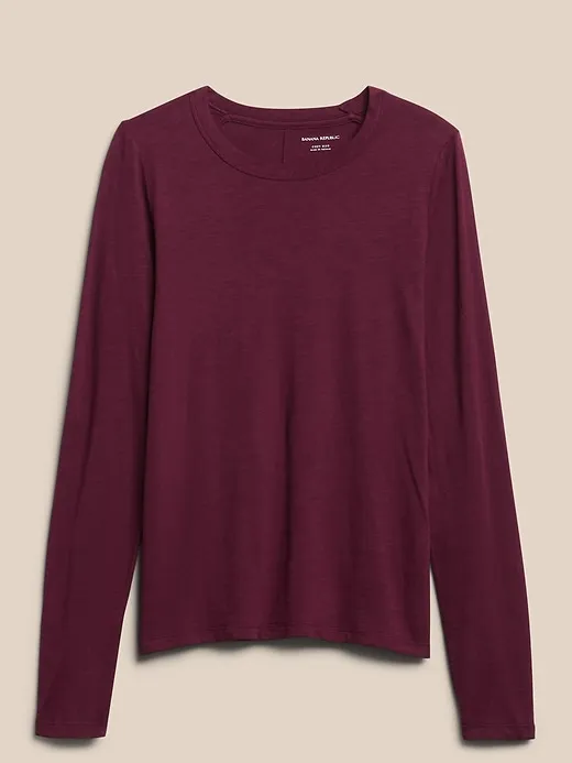 Slub Long-Sleeve T-Shirt sold by Banana Republic product image thumbnail 4