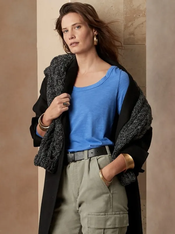 Slub Scoop-Neck T-Shirt sold by Banana Republic