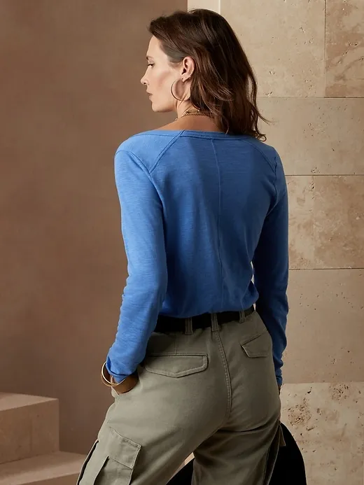 Slub Scoop-Neck T-Shirt sold by Banana Republic product image thumbnail 2