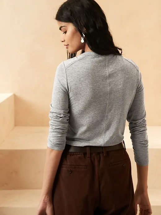 Slub Scoop-Neck T-Shirt sold by Banana Republic product image thumbnail 5