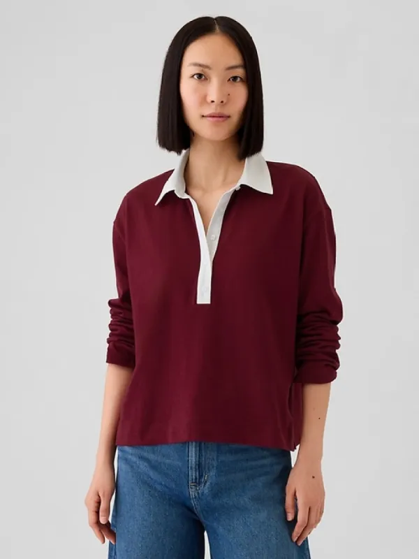 Cropped Rugby Polo Shirt sold by GAP