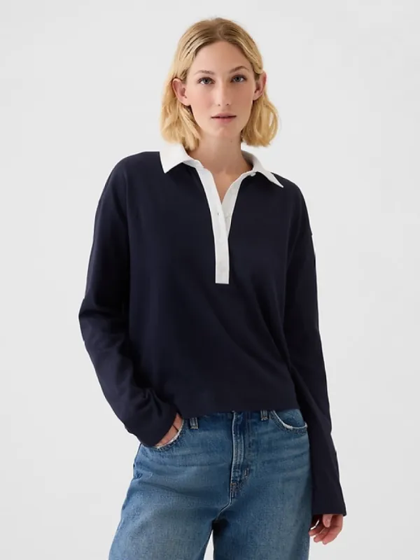 Cropped Rugby Polo Shirt sold by GAP