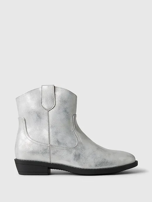 Metallic Vegan Leather Western Boots sold by GAP
