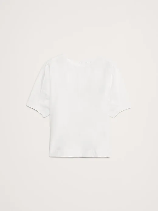 Puff-Sleeve Poplin Top sold by Banana Republic product image thumbnail 3