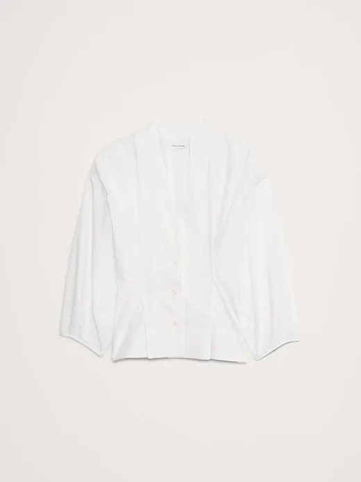 Poplin Cinched-Waist Shirt sold by Banana Republic product image thumbnail 4