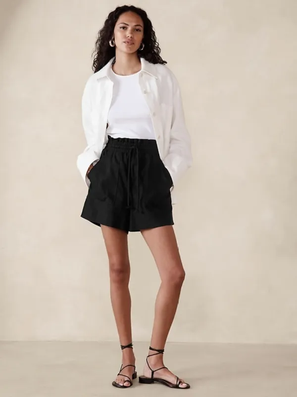 Hemp-Cotton Paperbag Short sold by Banana Republic