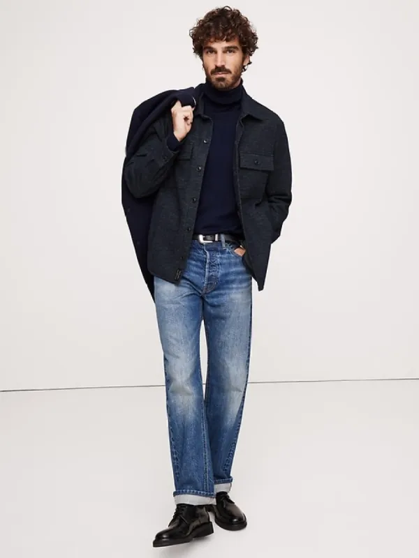 Herringbone Jacquard Shirt Jacket sold by Banana Republic