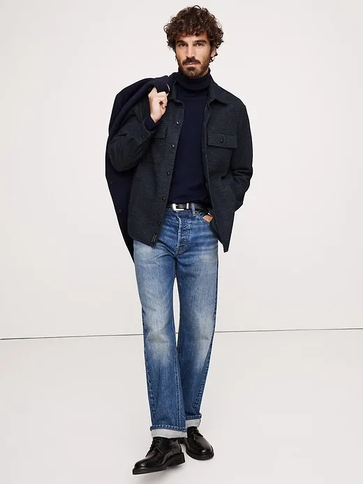 Herringbone Jacquard Shirt Jacket sold by Banana Republic