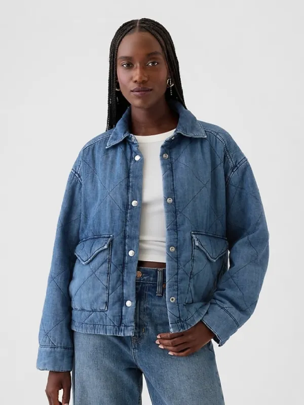 Quilted Denim Shirt Jacket sold by GAP