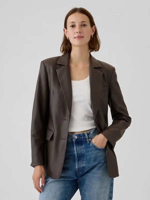 Vegan Leather Blazer sold by GAP