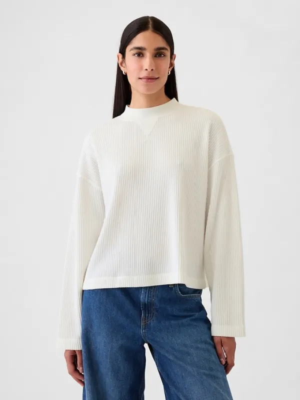 Oversized Mockneck Waffle T-Shirt sold by GAP
